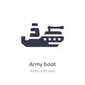 army boat icon. isolated army boat icon vector illustration from army and war collection. editable sing symbol can be use for web