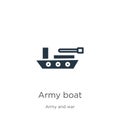 Army boat icon vector. Trendy flat army boat icon from army and war collection isolated on white background. Vector illustration