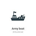 Army boat vector icon on white background. Flat vector army boat icon symbol sign from modern army and war collection for mobile Royalty Free Stock Photo