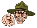 Army Bootcamp Drill Sergeant Soldier Ponting Royalty Free Stock Photo