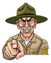 Army Bootcamp Drill Sergeant Soldier Ponting Royalty Free Stock Photo