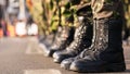 Army boots close up Royalty Free Stock Photo