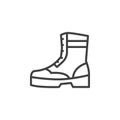 Army boots line icon