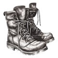 Army boots old fashioned design modern elegance