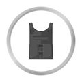 Army bulletproof vest icon in monochrome style isolated on white background. Military and army symbol stock vector