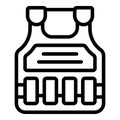 Army bulletproof vest icon outline vector. Military armor