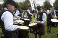 Army Cadet Force Pipes and Drums during the 2016 World Pipe Band Championships.