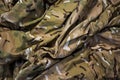 army camouflage bedding shot in detail Royalty Free Stock Photo