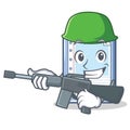Army clipboard character cartoon style Royalty Free Stock Photo