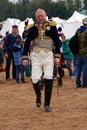 Army commander at Borodino battle historical reenactment in Russia