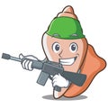 Army cute shell character cartoon