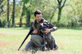 Army dog and trainer Royalty Free Stock Photo