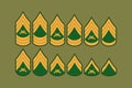 Army enlisted rank design vector flat illustration