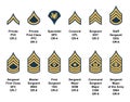 Army enlisted rank insignia Royalty Free Stock Photo