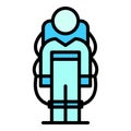 Army exosuit icon vector flat