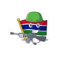 Army flag gambia isolated in the character