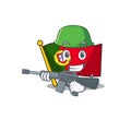 Army flag portugal character in shape cartoon