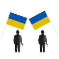 Army with flags day background ukraine.