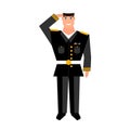Army general with hand gesture saluting. Happy veterans day design element.