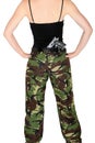 Army girl with a gun Royalty Free Stock Photo