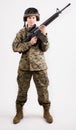 Army girl with gun Royalty Free Stock Photo