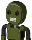 Army-Green Automaton With Bubble Head And Teeth Mouth And Red Eyed Royalty Free Stock Photo