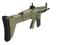 Army green modern assault rifle - rear view