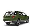 Army green modern SUV car - back view Royalty Free Stock Photo