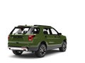 Army green modern SUV car - back view