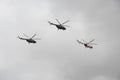 Army helicopters during colombian independence day