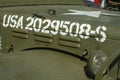Army jeep with numbers Royalty Free Stock Photo