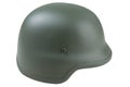 Army Kevlar helmet in khaki color, on a white background, side view