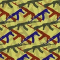 Russian gun Kalashnikov pattern tactical design. Royalty Free Stock Photo