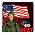 Army man on 4th of July Happy Independence Day America background Royalty Free Stock Photo