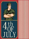 Army man on 4th of July Happy Independence Day America background Royalty Free Stock Photo