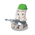 Army massage chair isolated in the character