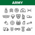 Army Military Collection Elements Icons Set Vector Royalty Free Stock Photo