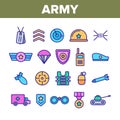 Army Military Color Elements Icons Set Vector Royalty Free Stock Photo