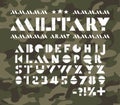 Army or military font. Royalty Free Stock Photo
