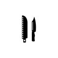 Army Military Knife, Hunting Blade Holster. Flat Vector Icon illustration. Simple black symbol on white background. Army Military