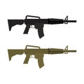 Army Military machine gun. Set of two martial infantry weapons. Royalty Free Stock Photo