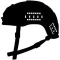 ARMY military, police Tactical SPECIAL FORCES Ballistic bulletproof Helmet. Side view silhouette Royalty Free Stock Photo