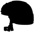 ARMY military, police Tactical SPECIAL FORCES Ballistic bulletproof Helmet. Side view silhouette Royalty Free Stock Photo