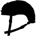 ARMY military, police Tactical SPECIAL FORCES Ballistic bulletproof Helmet. Side view silhouette Royalty Free Stock Photo