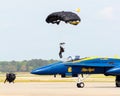 Army parachutist drops in at 2015 MCAS. Royalty Free Stock Photo