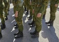 An army parade is a march of soldiers in military uniform Royalty Free Stock Photo