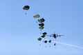 Army paratroopers in jump of the plane.