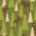 Army pattern of deer and forest.