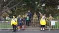 Army personnel and security guards lookout for safety issues at the Invictus Games n Sydney, NSW, Australia