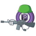 Army Pivx coin character cartoon